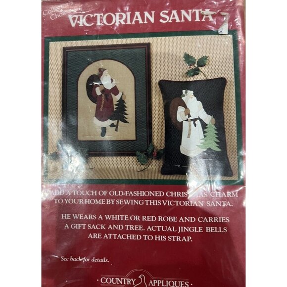 Pattern Victorian Santa Country Appliques #CA-48 Pillow or Framed Picture - Picture 2 of 4